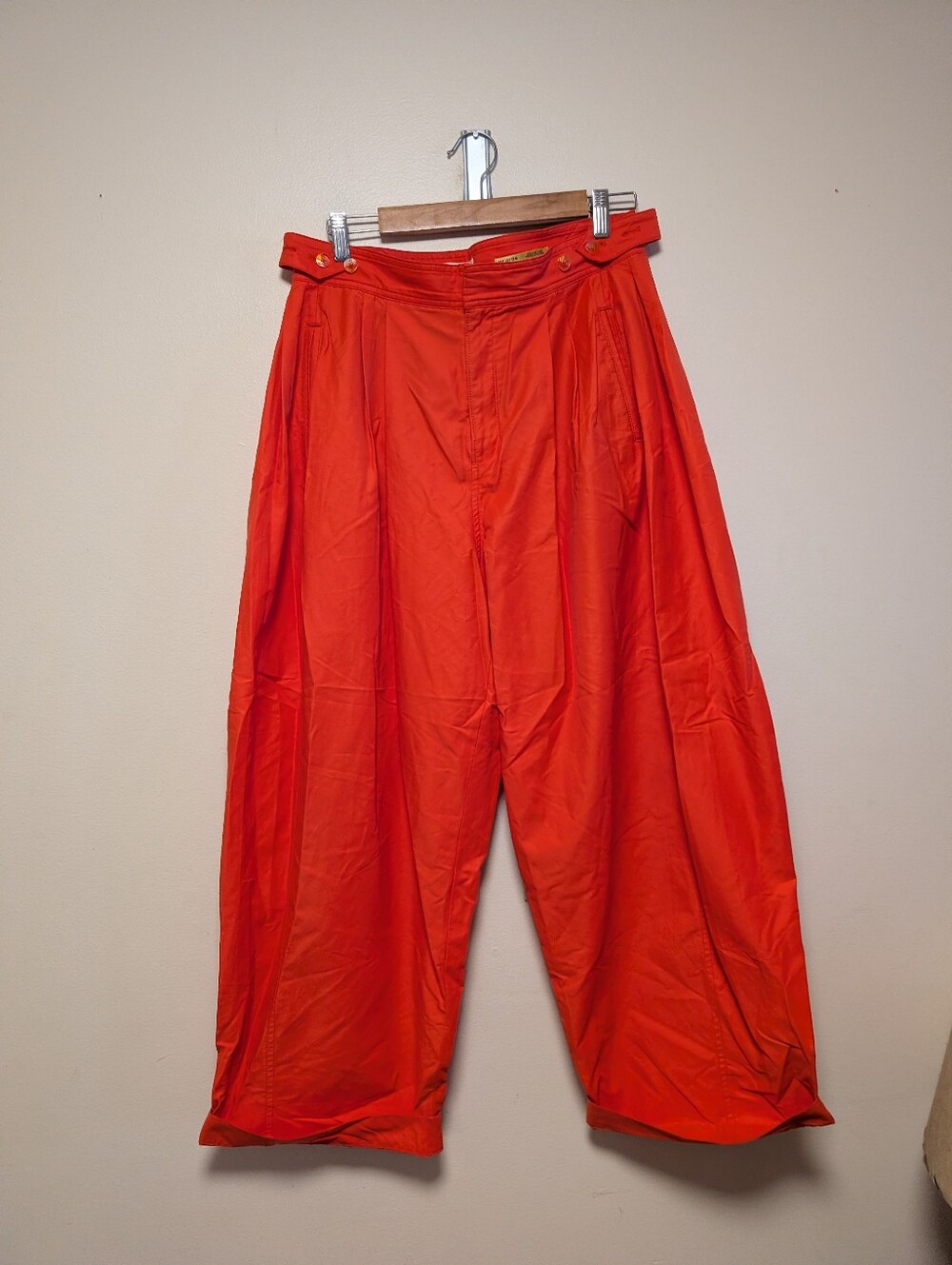 Maeve by Anthropologie Red Orange Wide Leg Utility Pants Size 8 Barrel Crop